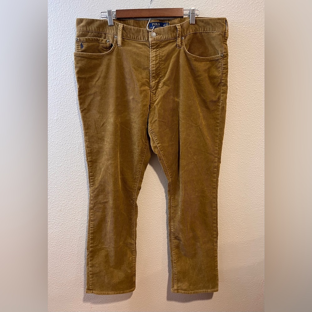 Polo Ralph Lauren Corduroy Varick Slim Straight Cotton Jeans Brown 40/32